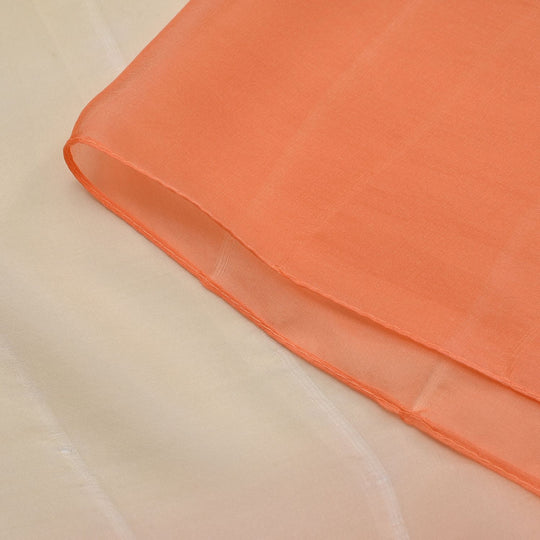 LA MAREY 100% Maulbeerseide Seidenschal, 100 x 180vcm, beige und orange
