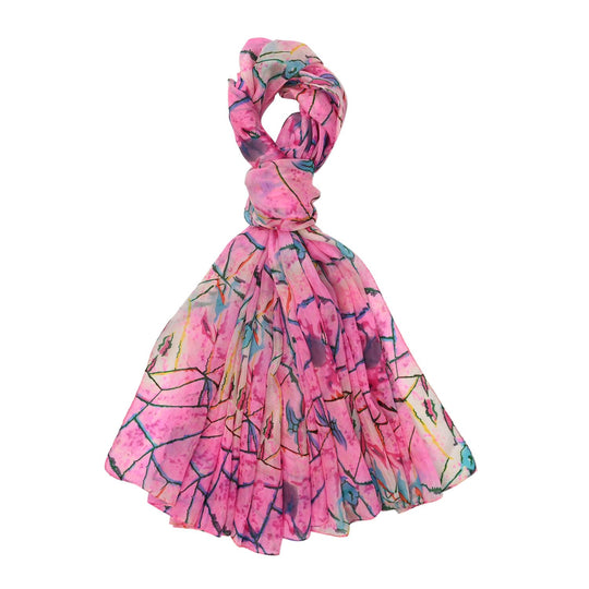 LA MAREY printed 100% mulberry silk scarfMaterial:100% Mulberry silk size:110cm*180cmWeight : 50gpink and floral