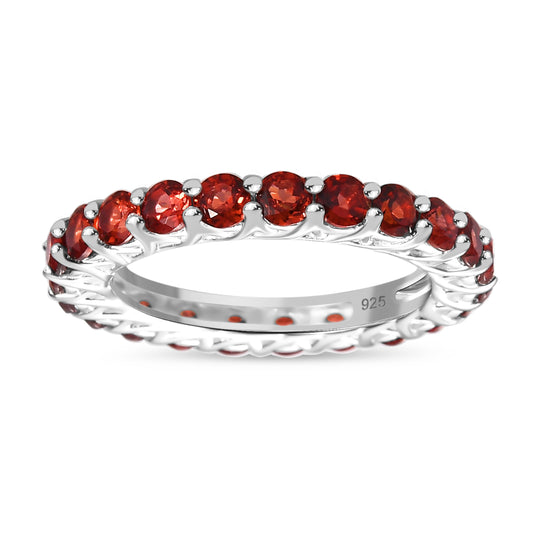 Roter Granat Ring 925 Silber ca. 3,58 ct