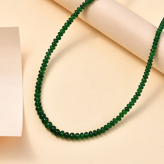 AAAA Tsavorite Granat Halskette ca. 45 cm + 5 cm Extender, 950 Platin ca. 50,00 ct.
