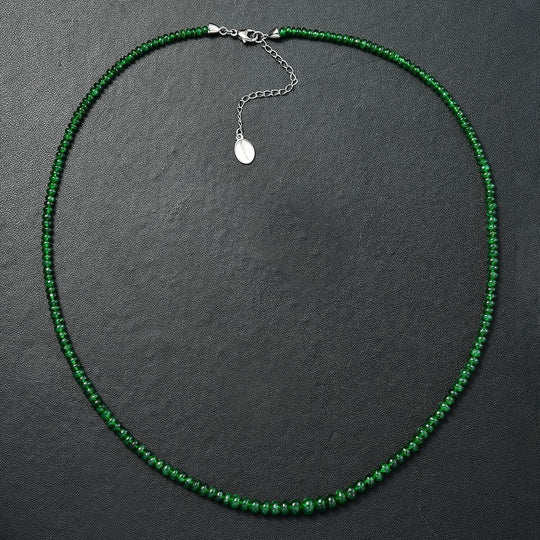 AAAA Tsavorite Granat Halskette ca. 45 cm + 5 cm Extender, 950 Platin ca. 50,00 ct.