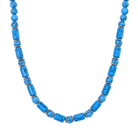 Blauer Sandstein Halskette ca. 45 cm ca. 220.00 ct