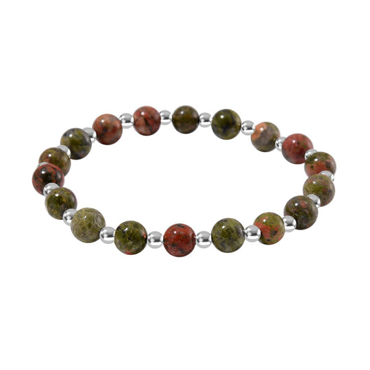 Flexibles Unakite Armband, Legierung - 60 ct.