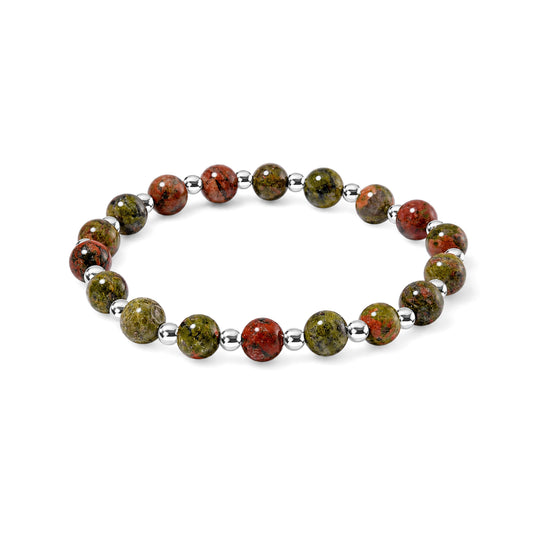 Flexibles Unakite Armband, Legierung - 60 ct.