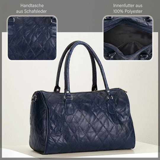 Stylische Vielseitige Reisetasche aus echtem Leder, Hochwertiges, langlebiges Material mit glänzender Optik, 30 x 14 x 20 cm, Burgund