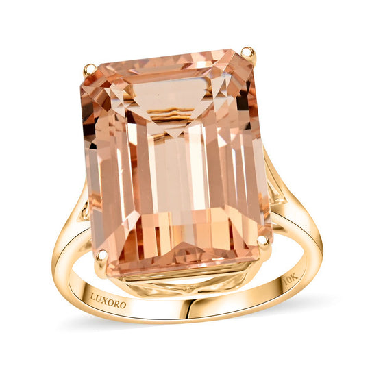 LUXORO AAA Morganit AGI zertifiziert Ring 585 Gold (Größe 20.00) ca. 10.50 ct