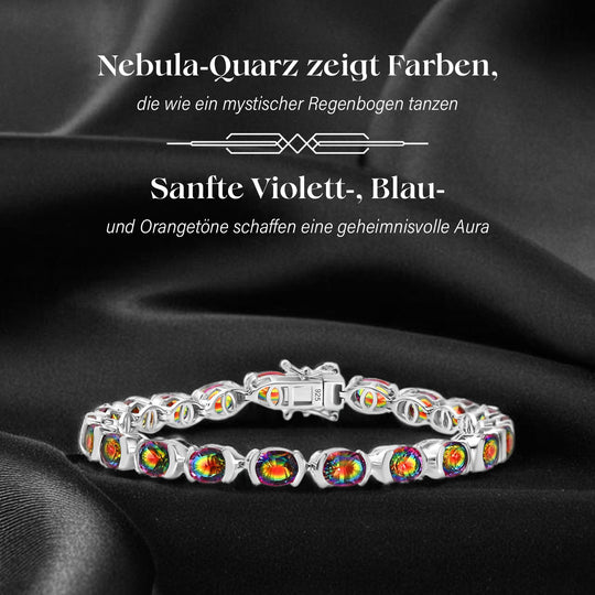 Nebel Quarz Armband ca. 20 cm 925 Silber rhodiniert ca. 21,51 ct.