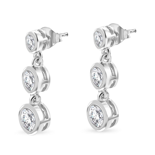 J Francis gefertigt mit SWAROVSKI Zirkonia Ohrringe 925 Silber rhodiniert