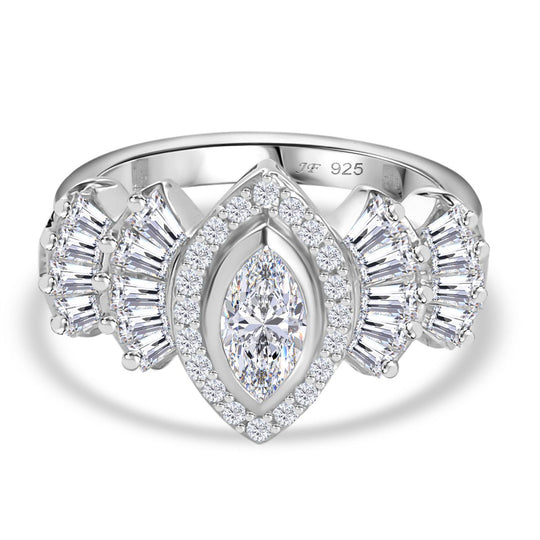Zirkonia Ring 925 Silber rhodiniert (Größe 20.00) 3.13 ct