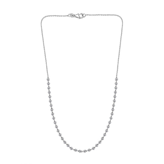 Moissanit Halskette ca. 45 cm 925 Silber rhodiniert ca. 4.20 ct
