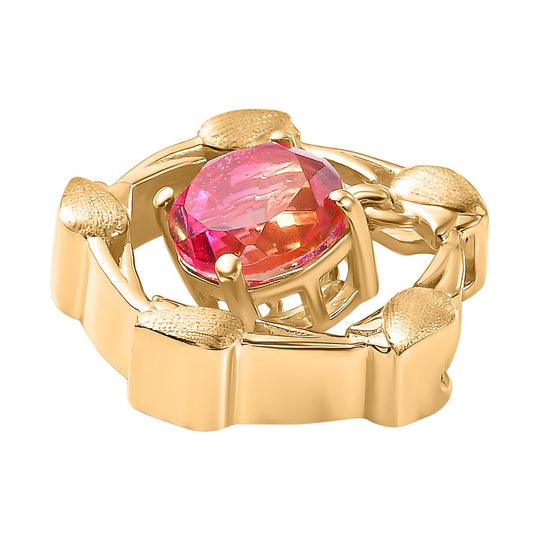 Sunset Quarz Triplette Anhänger 925 Silber vergoldet ca. 2.29 ct