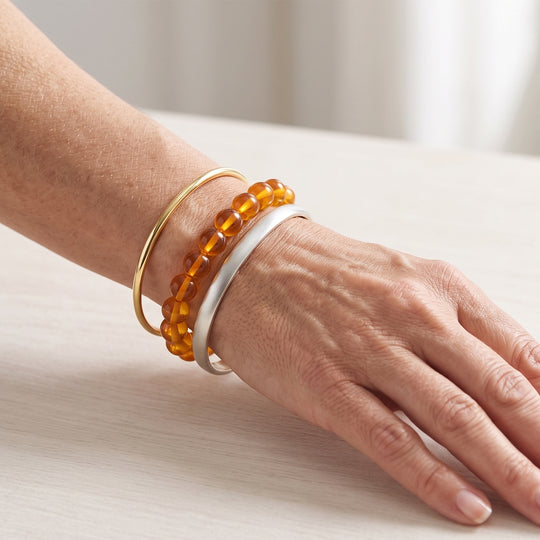 Natürliches Baltisches Bernstein Armband, Flexibel (ca. 16.5 cm)