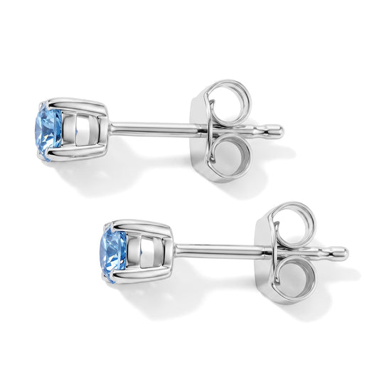 LUXURIANT DIAMOND - SI Lab Grown Blauer Diamant Ohrringe 925 Silber platiniert ca. 0.50 ct