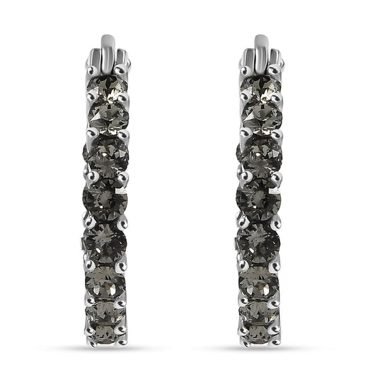 J Francis J Francis gefertigt mit SWAROVSKI Schwarzer Diamant Swarovski Kristall Ohrringe EdelstahlStandard