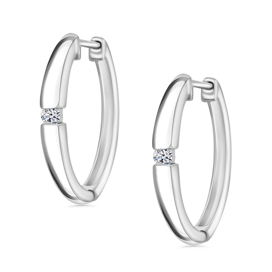 Luxuriant Diamond - Lab Grown Diamant SI-GH Ohrringe 925 Silber Gelbgold Vermeil ca. 0.10 ct