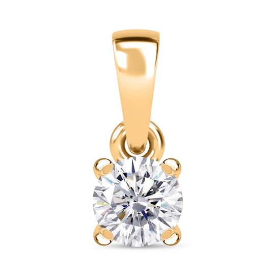 Moissanit Solitär Anhänger, 925 Silber 750 Roségold Vermeil - 0,22 ct.