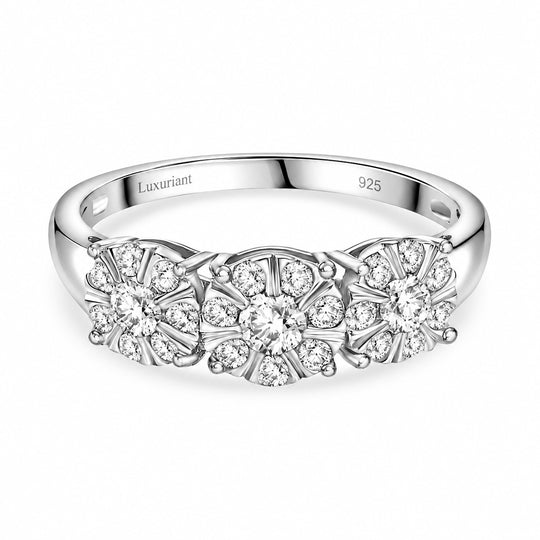 LUXURIANT SGL zertifizierter VS Labor Diamant Ring, 925 Silber rhodiniert - 1 ct.