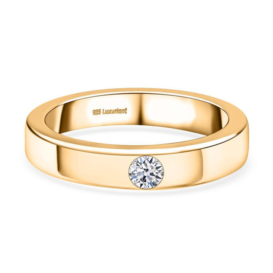 LUXURIANT DIAMOND - Lab Grown Diamant VS-EF Ring 925 Silber platiniert (Größe 18.00) ca. 0.15 ct