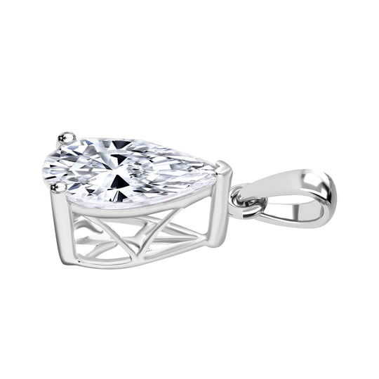 LUXURIANT VS-EF Labor Tropfenschliff Solitär Diamant Anhänger in 950 Platin - 0,50 ct.
