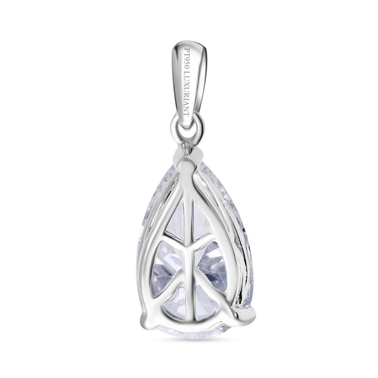 LUXURIANT VS-EF Labor Tropfenschliff Solitär Diamant Anhänger in 950 Platin - 0,50 ct.