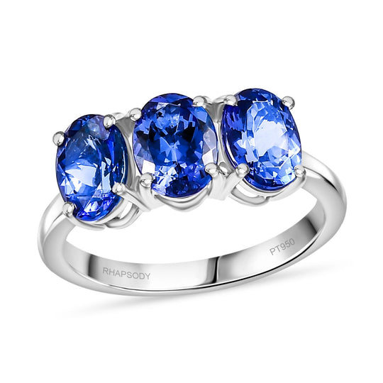 Rhapsody AAAA Tansanit Ring 950 Platin (Größe 21.00) ca. 3,50 ct