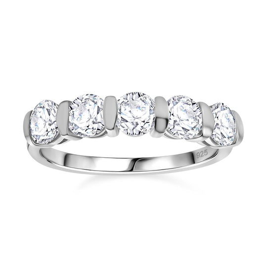 Moissanit Ring 925 Silber rhodiniert ca. 1,13 ct