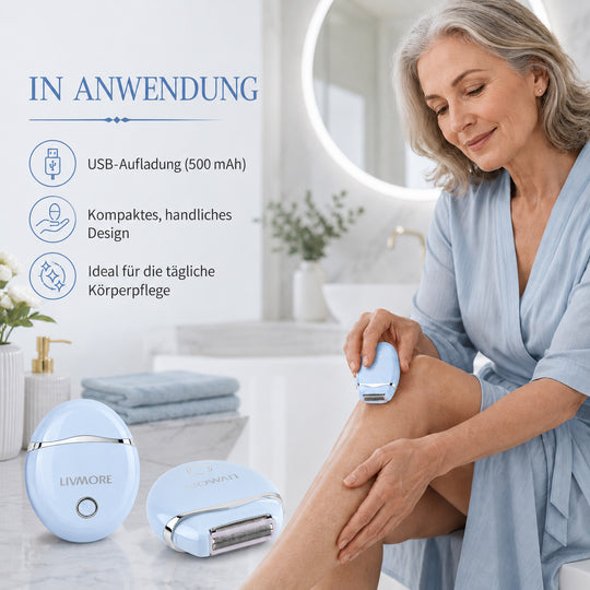 LIVMORE - 2 in 1 Shaver mit Edelstahl Klinge, Aufladbar, 500 mah, Blau