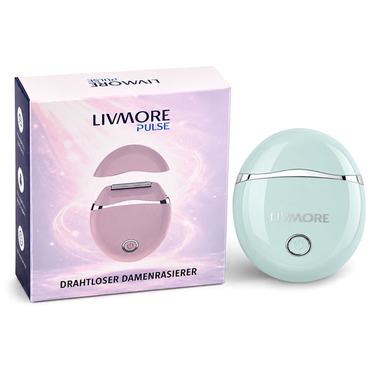 LIVMORE - 2 in 1 Shaver mit Edelstahl Klinge, Aufladbar, 500 mah, Blau