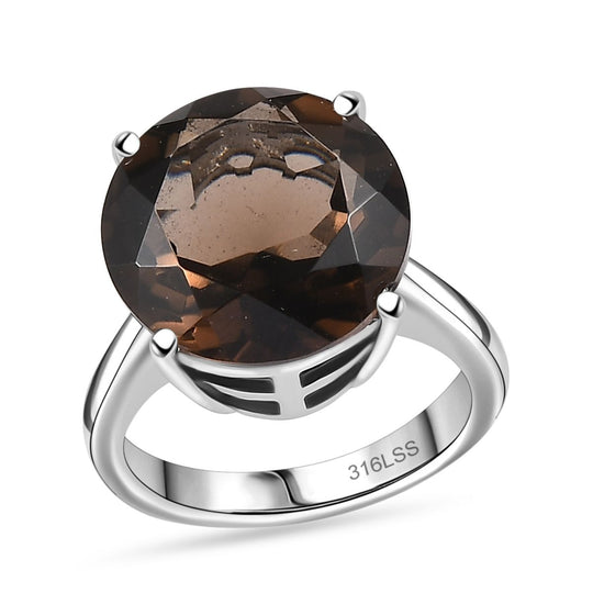 Rauchquarz Ring Edelstahl ca. 8,66 ct