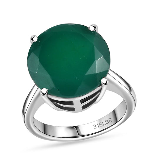 Verde Onyx Ring 316L Edelstahl (Größe 20.00) ca. 7.74 ct