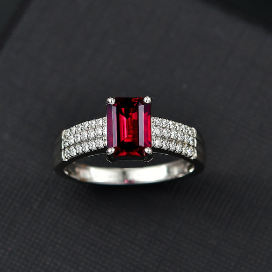 RHAPSODY AAAA Rubellit, Weißer Diamant Ring 950 Platin (Größe 20.00) ca. 1.78 ct