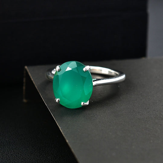 Verde Onyx Ring 925 Silber ca. 4,42 ct