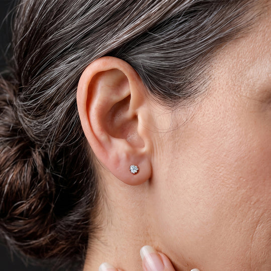 LUXURIANT 0,21 ct. Labor Diamant Ohrringe, 925 Silber platiniert