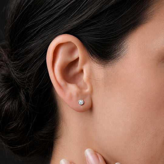 LUXURIANT 0,21 ct. Labor Diamant Ohrringe, 925 Silber platiniert