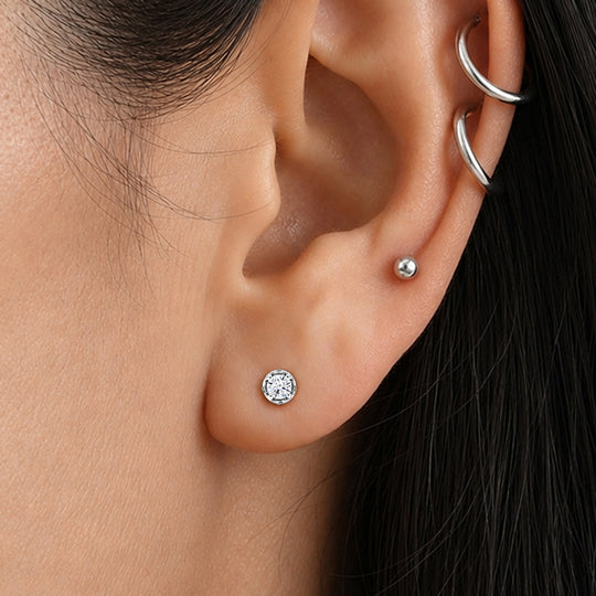 LUXURIANT 0,21 ct. Labor Diamant Ohrringe, 925 Silber platiniert