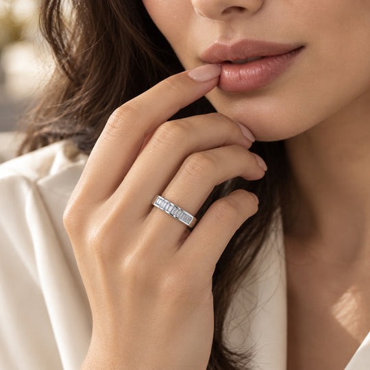 LUXURIANT SGL zertifizierter SI-GH Labor Diamant Ring, 925 Silber rhodiniert - 0,75 ct.
