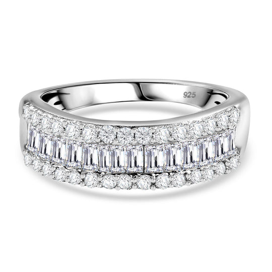 Lab Grown Diamant SI-GH SGL zertifiziert Ring 925 Silber rhodiniert (Größe 21.00) ca. 1,00 ct