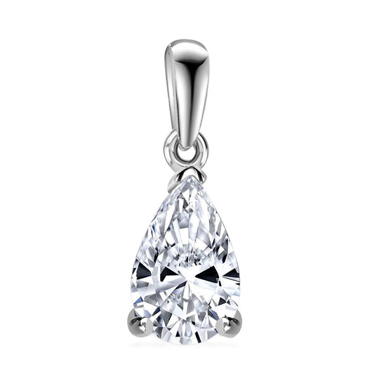 LUXURIANT VS-EF Labor Tropfenschliff Solitär Diamant Anhänger in 950 Platin - 0,50 ct.