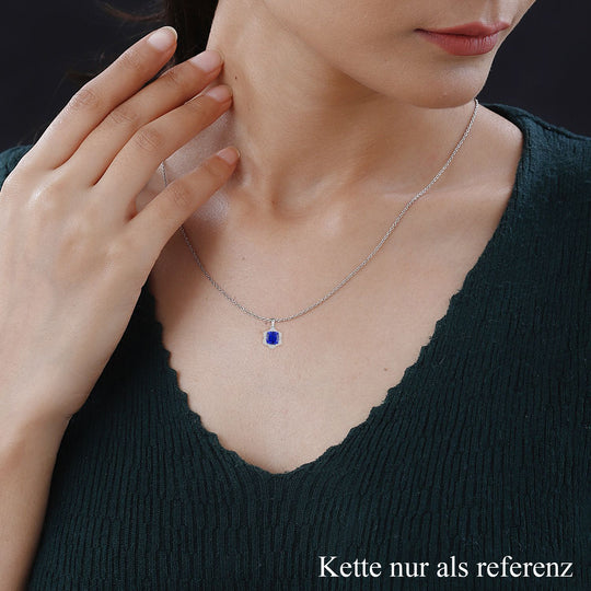 AAAA Tansanit, Weißer Diamant Anhänger 950 Platin ca. 4,20 ct.