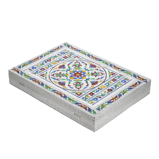 Minakari-Ringbox, Pfauentanz-Design, für 150 Ringe, 35,6x25x5,8 cm