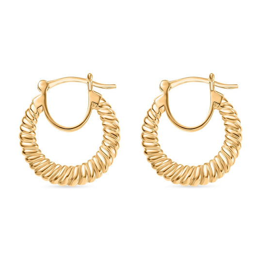 Reine Bronze 750 Gelb Vergoldet Ohrringe 6,29g