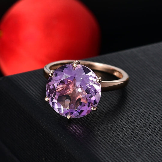Rose De France Amethyst Ring 925 Silber 750 Roségold Vermeil ca. 6.50 ct