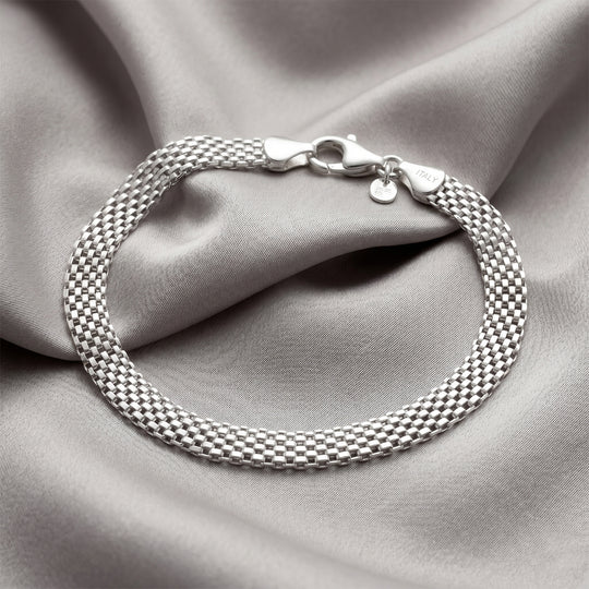 Italienisches Bismark-Kettenarmband in 925 Silber, 19cm - 6 Gramm
