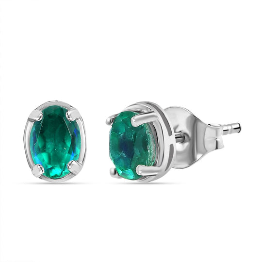 Pfau Quarz Triplette Ohrringe 925 Silber platiniert ca. 1.11 ct