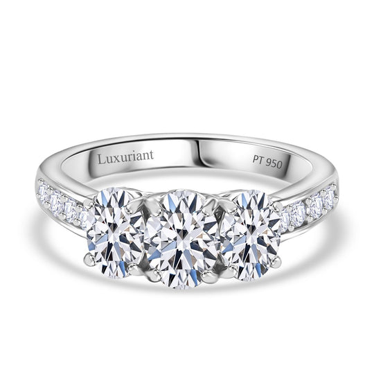 LUXURIANT DIAMOND - Lab Grown Diamant VS-EF SGL zertifiziert Ring 950 Platin (Größe 19.00) ca. 2.05 ct