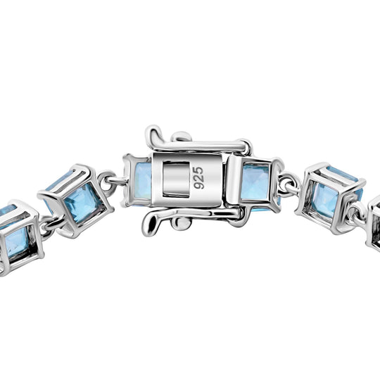 AAA Blaues Zirkon Armband, ca. 18 cm 925 Silber rhodiniert ca. 18.80 ct