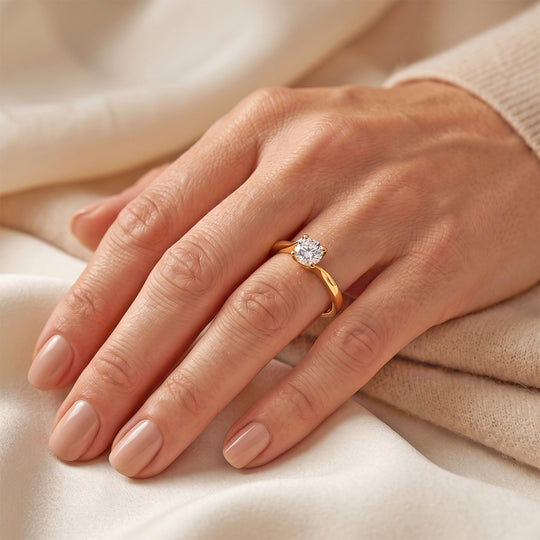 LUXURIANT SI-GH Labor Diamant Solitär Ring, 925 Silber rhodiniert - 0,33 ct.