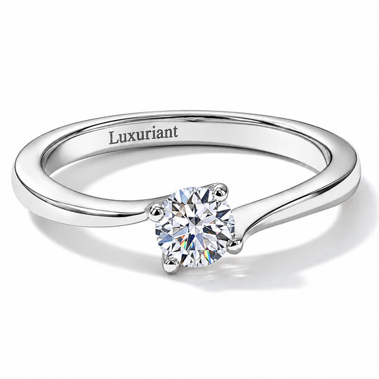 LUXURIANT 0,33 ct. SI-GH Labor Diamant Solitär Ring, 925 Silber 750 Gelbgold Vermeil