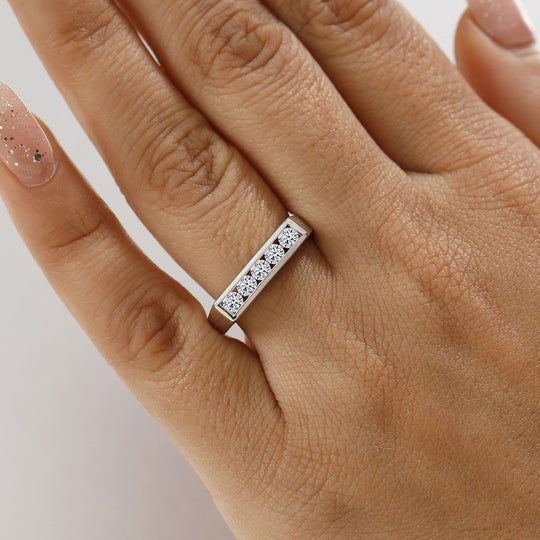 LUXURIANT DIAMOND - Lab Grown Diamant SI-GH Ring 925 Silber 750 Gelbgold Vermeil (Größe 18.00) ca. 0.50 ct
