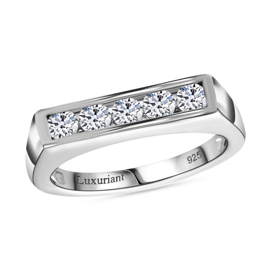 LUXURIANT DIAMOND - Lab Grown Diamant SI-GH Ring 925 Silber 750 Gelbgold Vermeil (Größe 18.00) ca. 0.50 ct